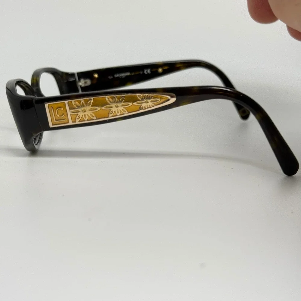 Liz Claiborne L509S Tortoise Floral Gold Filigree Oval Eyeglass Frames 52 16 130